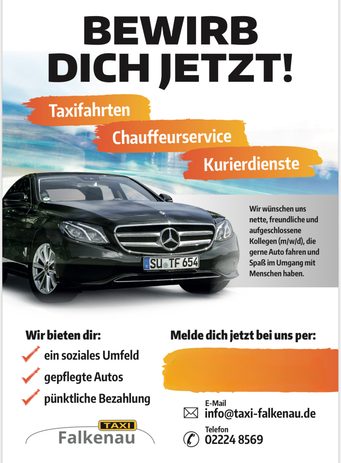 Taxi Falkenau Bewerben